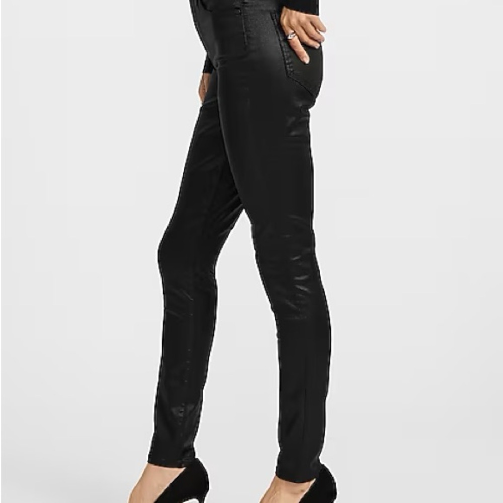 Express Black Coated Jeans Size 8 - Picture 2 of 9